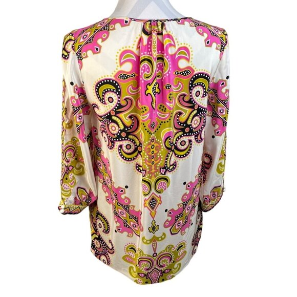 Tibi Women's Quarter Sleeve Silk Tunic Size 6 Multicolor - Picture 4 of 7